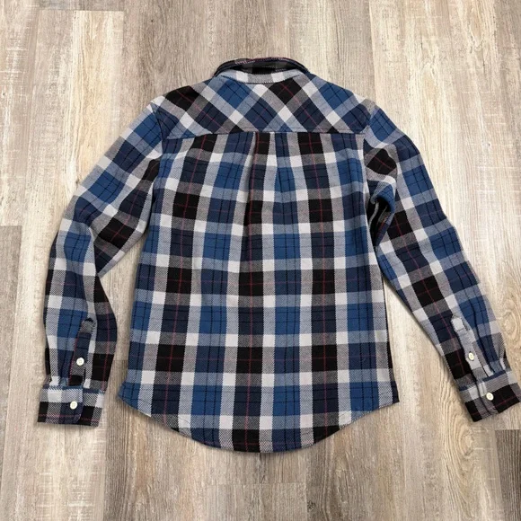 The North Face Mens Blue Plaid Valley Twill Flannel Heavy Shirt-size small *NWOT